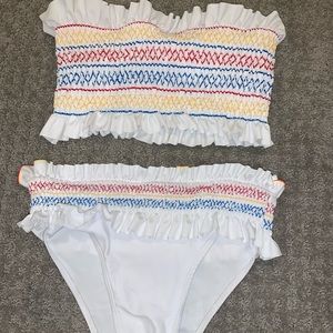 strapless ruffle bikini